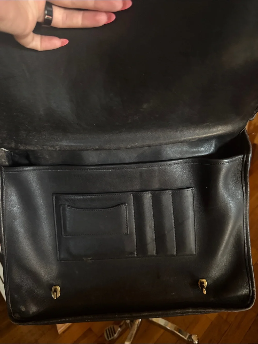 Coach Vintage Men's Dark Brown Leather Messenger Bag with Shoulder Strap